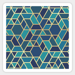 Teal, Blue and Gold Geo Sticker